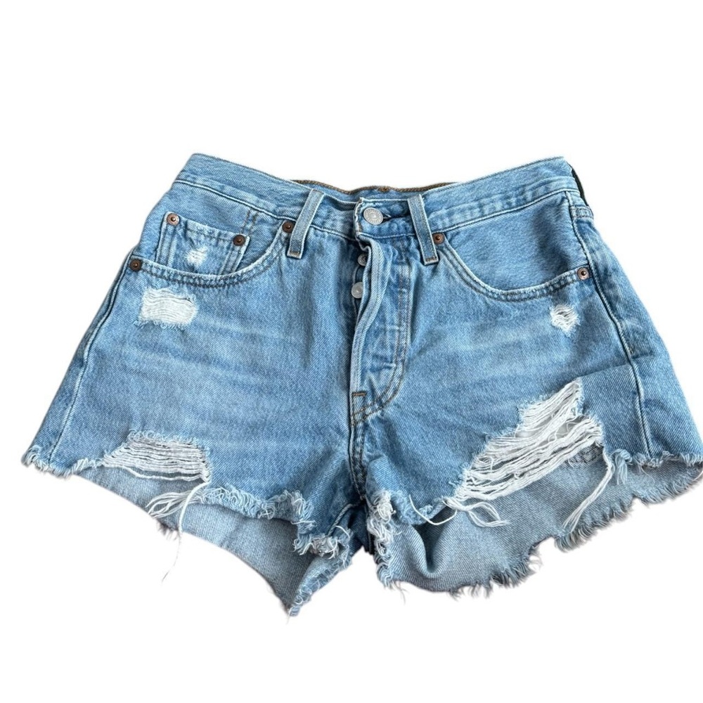 Levi's 501 distressed denim shorts